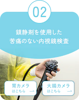 02 鎮静剤を使用した苦痛のない内視鏡検査