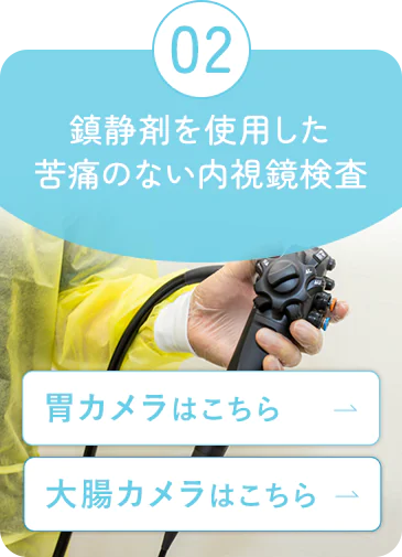 02 鎮静剤を使用した苦痛のない内視鏡検査